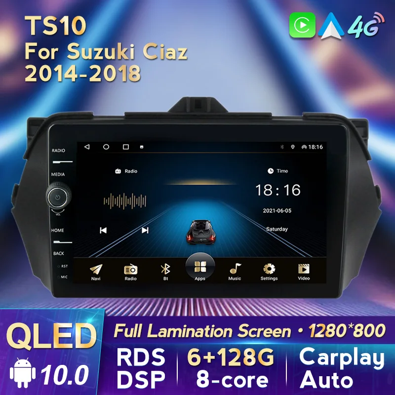 MLOVELIN QLED Screen Suitable Suitable for SUZUKI CIAZ 2014-2018 stereo sound intelligent multimedia car radio RDS DSP NO DVD
MLOVELIN QLED Screen Suitable Suitable for SUZUKI CIAZ 2014-2018 stereo sound intelligent multimedia car radio RDS DSP NO DVD