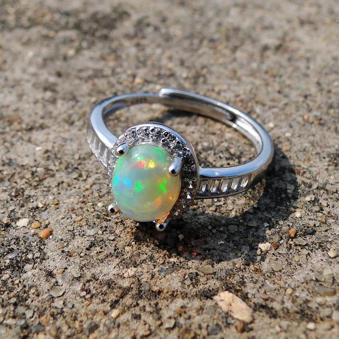 Ethiopia Natural Opal Jewelry with Multicolor Opal 925 Sterling Silver Ring Wedding Women Rings For Gift
Ethiopia Natural Opal Jewelry with Multicolor Opal 925 Sterling Silver Ring Wedding Women Rings For Gift