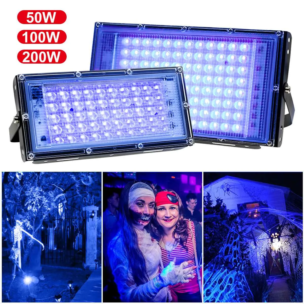 UV Flood Light Fluorescent Stage Lamp 50W 200W UV Curing Party Stage Blacklight for Parties Curing Glue 395nm Halloween Lights
UV Flood Light Fluorescent Stage Lamp 50W 200W UV Curing Party Stage Blacklight for Parties Curing Glue 395nm Halloween Lights