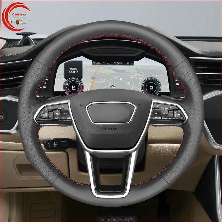 Hand-stitched Black Leather Car Steering Wheel Cover For Audi A6 Allroad A7 K8
Hand-stitched Black Leather Car Steering Wheel Cover For Audi A6 Allroad A7 K8
