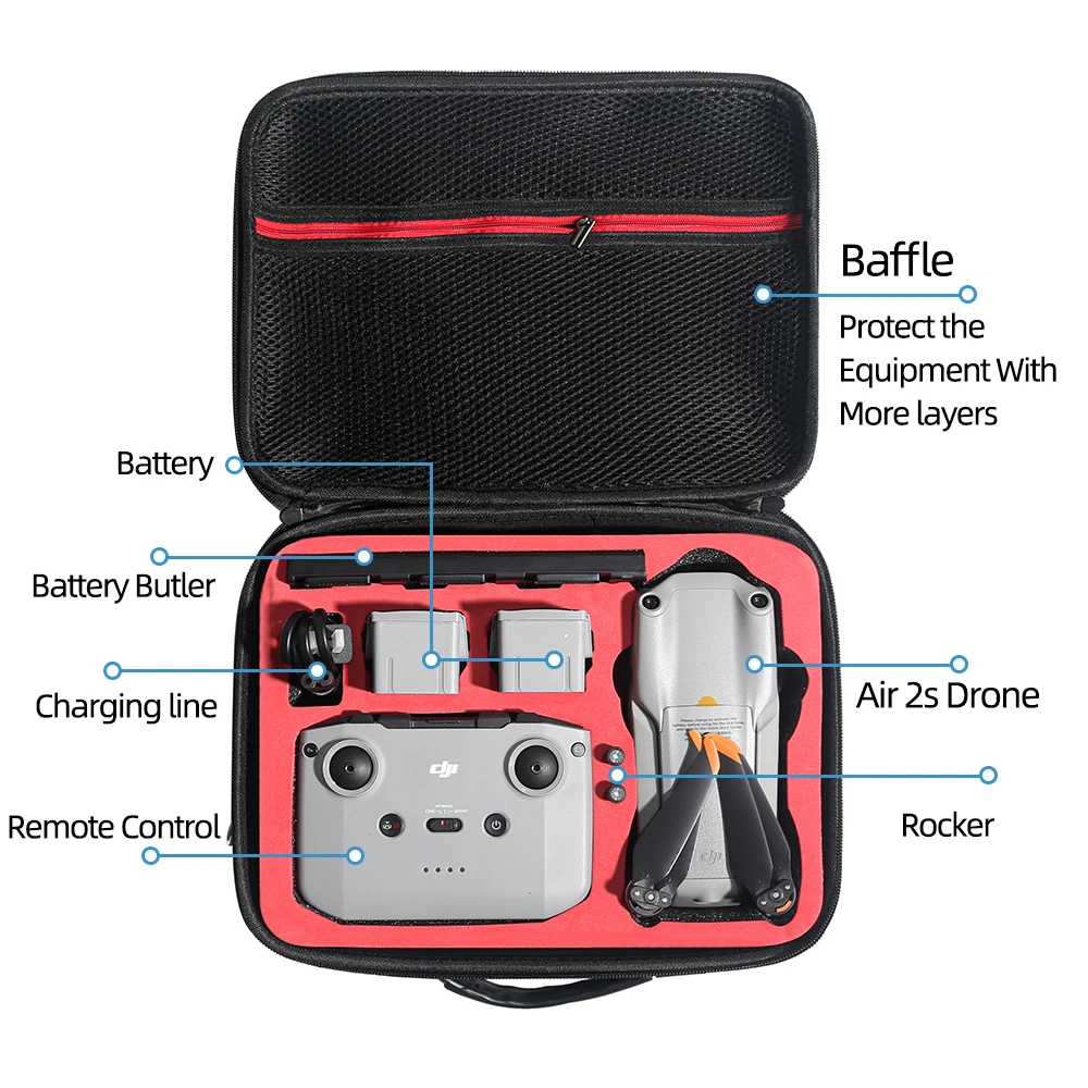 DJI AIR 2S Suitcase Storage Bag Handbag for DJI Air 2S Drone PU Carrying Case Protection Box Accessories
DJI AIR 2S Suitcase Storage Bag Handbag for DJI Air 2S Drone PU Carrying Case Protection Box Accessories