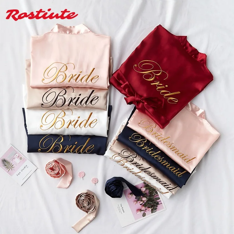 Silk Nine-Sleeve Pajamas Wedding Bride Bridesmaid Group Bathrobe Kimono Cardigan Embroidered Letters
Silk Nine-Sleeve Pajamas Wedding Bride Bridesmaid Group Bathrobe Kimono Cardigan Embroidered Letters