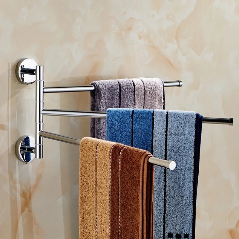 Wall Mount Swivel Towel Bar Stainless Steel 4-Arm Bathroom Towel Swing Hanger M17E
Wall Mount Swivel Towel Bar Stainless Steel 4-Arm Bathroom Towel Swing Hanger M17E