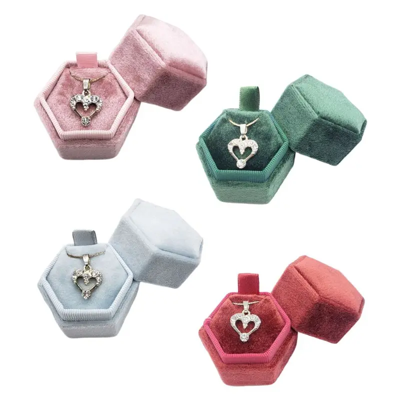 Hexagon Velvet Necklace Box Single Ring Display Holder with Detachable Lid Ring Box Holder for Valentine's Day(G85)
Hexagon Velvet Necklace Box Single Ring Display Holder with Detachable Lid Ring Box Holder for Valentine's Day(G85)