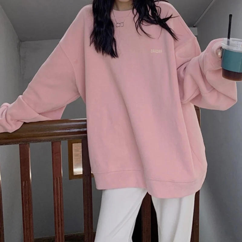 Autumn and Winter Korean 2021 New Plush Thickened Loose Medium and Long Letter Hoodless Women Wearing Long Sleeved Sweater
Autumn and Winter Korean 2021 New Plush Thickened Loose Medium and Long Letter Hoodless Women Wearing Long Sleeved Sweater