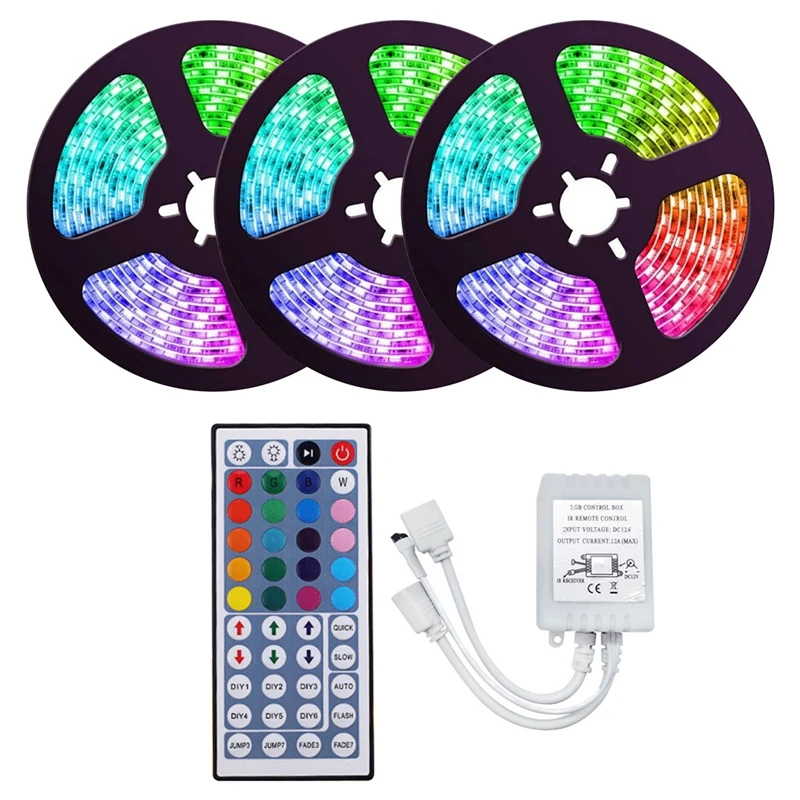 15M RGB LED Strip Light 3528 Waterproof 900Leds Flexible LED Light Strip With 44 Key Remote For Bedroom Christmas
15M RGB LED Strip Light 3528 Waterproof 900Leds Flexible LED Light Strip With 44 Key Remote For Bedroom Christmas