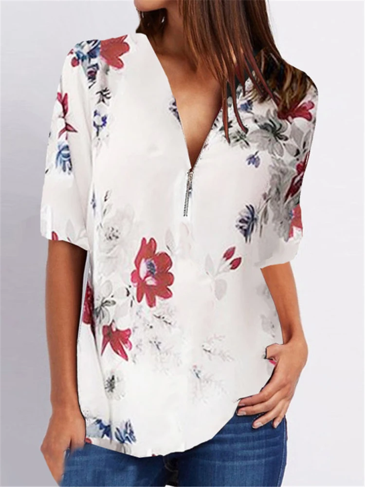 Fashion short-sleeved women shirt casual plus size women shirt printed top
Fashion short-sleeved women shirt casual plus size women shirt printed top