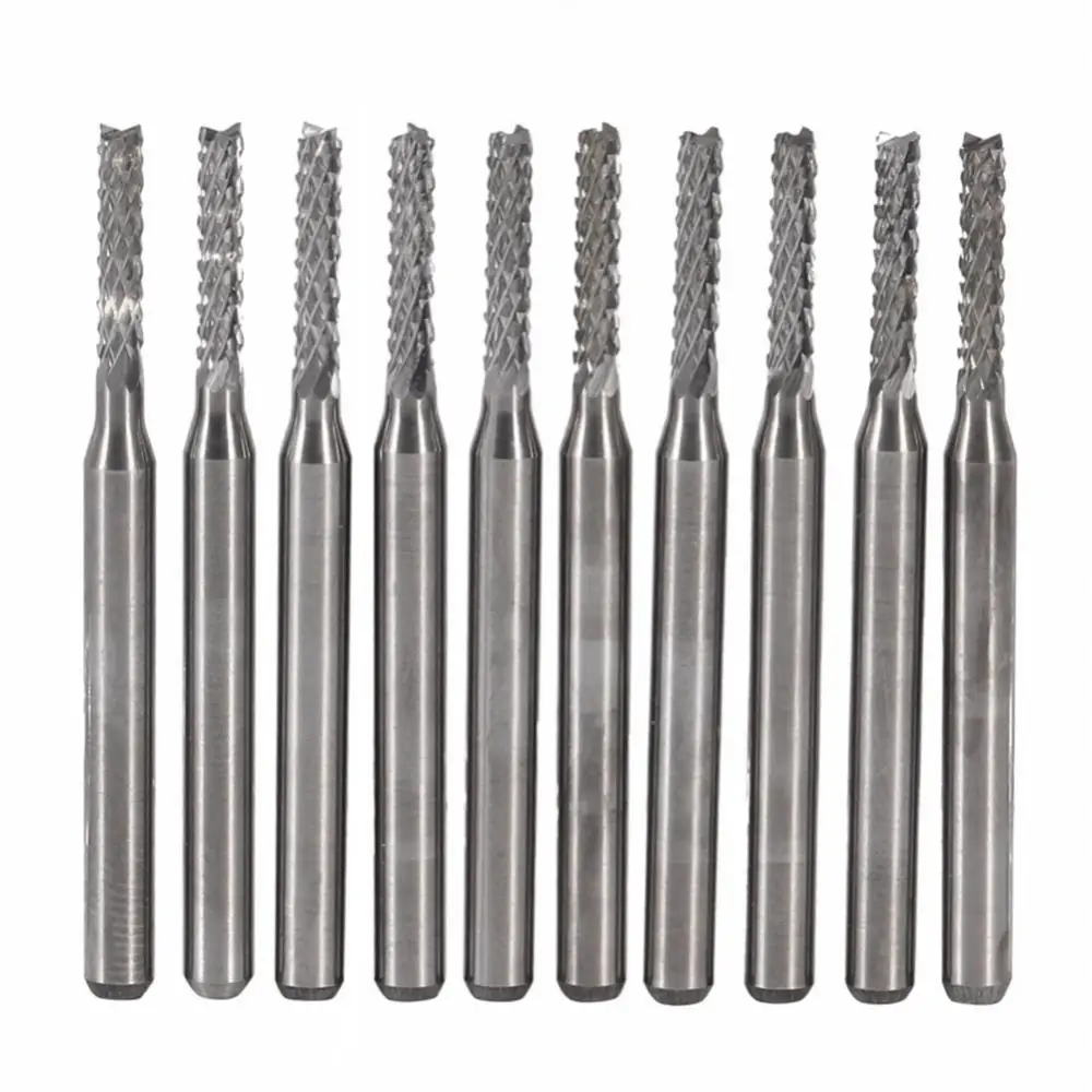 Woodworking Tool 10Pcs 3.175mm 1/8inch Shank Corn Mill Cutter CNC Engraving Bit
Woodworking Tool 10Pcs 3.175mm 1/8inch Shank Corn Mill Cutter CNC Engraving Bit