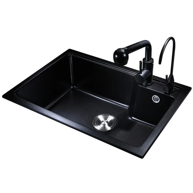 Black Kitchen Sink Italian Quartz Stone Balcony Sink Multifunctional Single Basin Sink Household Granite Black
Black Kitchen Sink Italian Quartz Stone Balcony Sink Multifunctional Single Basin Sink Household Granite Black