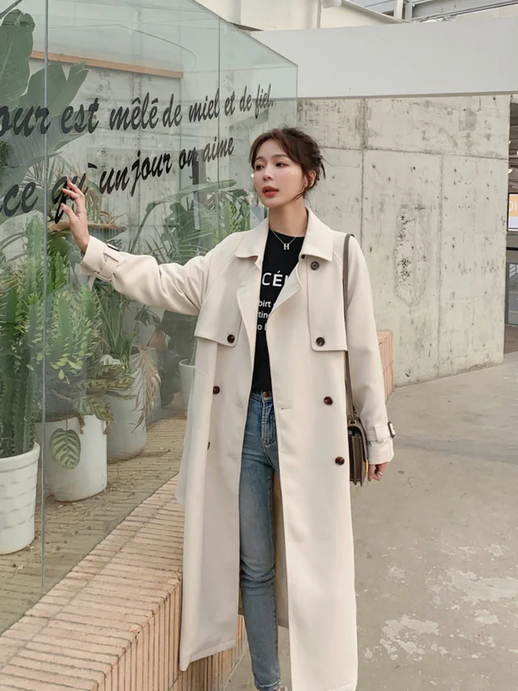 High Quality Trench Coat Women 2020 New Mid-length Korean Style Autumn Clothing Double Breasted Beige Over Knee Windbreaker Coat
High Quality Trench Coat Women 2020 New Mid-length Korean Style Autumn Clothing Double Breasted Beige Over Knee Windbreaker Coat