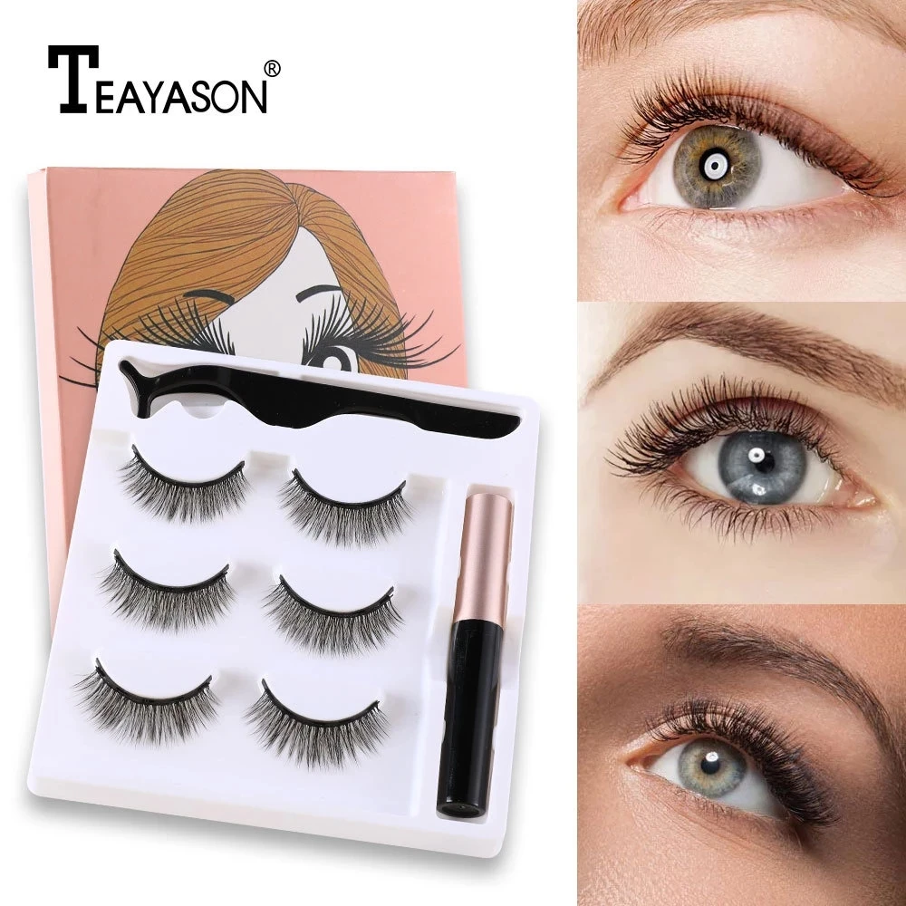 Women Fashion 3Pairs Magnetic Eyeliner False Eyelashes Set Glue-free Magnet Eyelashes Thick Bushy Curly Eyelash Extend Makeup Wo
Women Fashion 3Pairs Magnetic Eyeliner False Eyelashes Set Glue-free Magnet Eyelashes Thick Bushy Curly Eyelash Extend Makeup Wo
