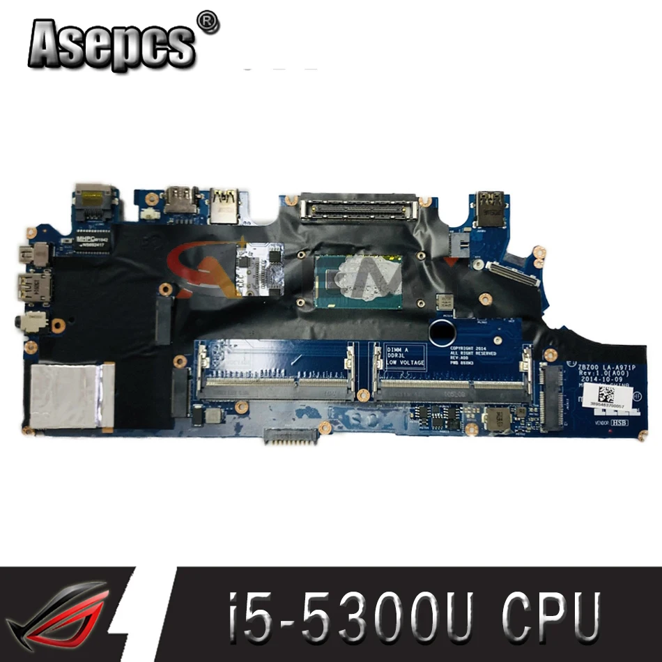 Для DELL Latitude E7250 7250 Материнская плата ноутбука G9CNK 0G9CNK CN с i5 5300U Процессор LA A971P 100%