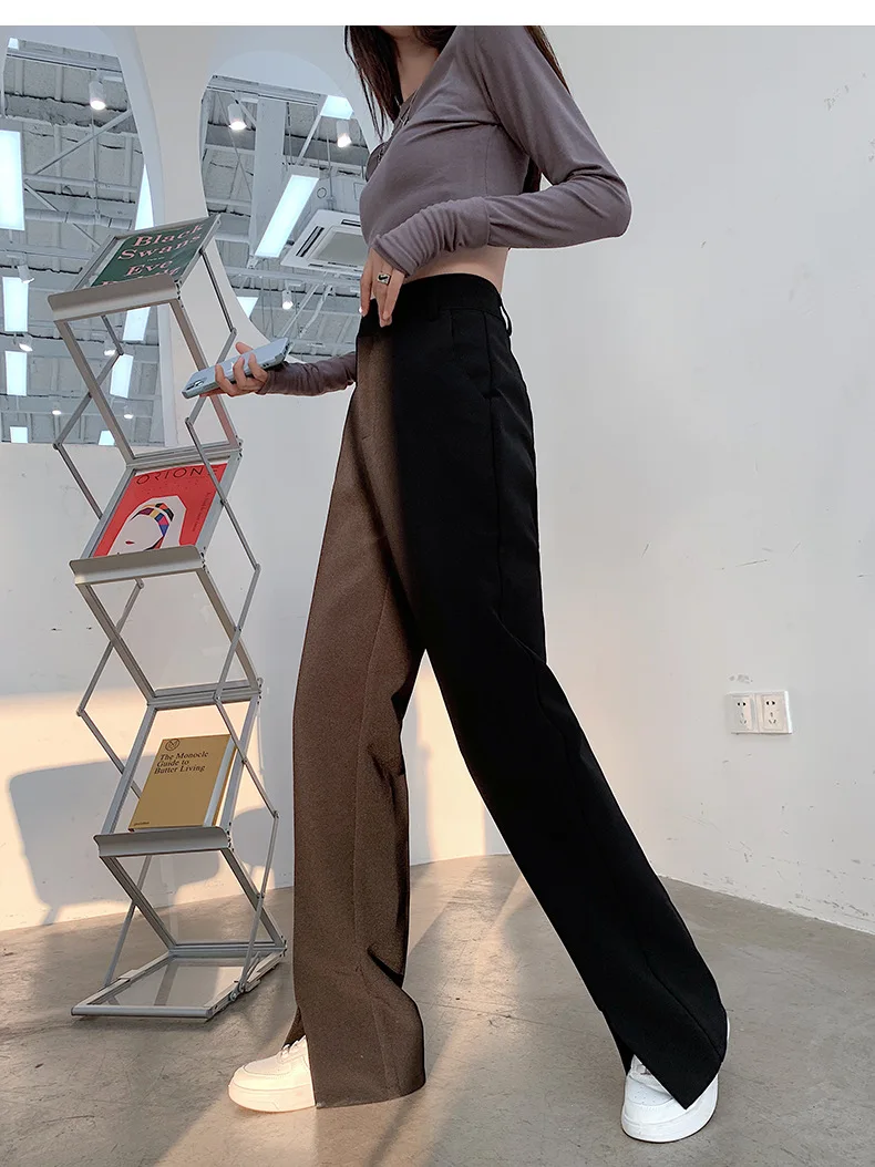 Front Split Pants Spring Women's Wear 2021 New High Waist Straight Tube Drop Feel Mop Suit Wide Leg Pants
Front Split Pants Spring Women's Wear 2021 New High Waist Straight Tube Drop Feel Mop Suit Wide Leg Pants