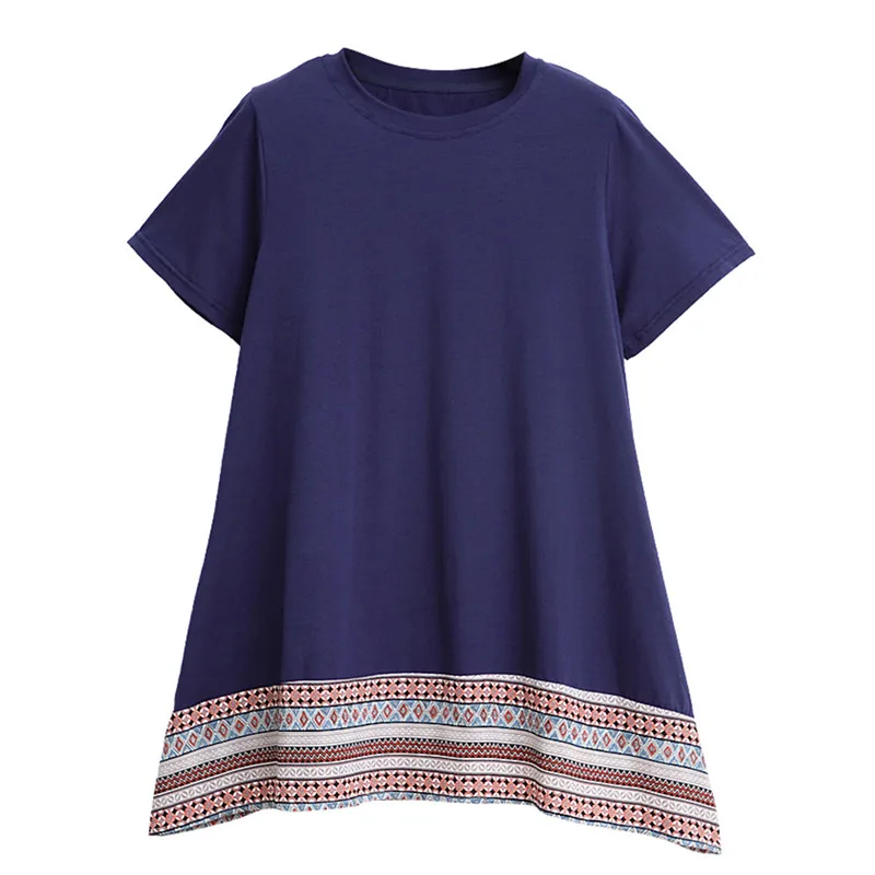Plus Size L-5XL Women Cotton T-shirt Summer 2021 Fashion Patchwork Stripes Short-sleeve Loose Pullovers Long Tops Tees Female
Plus Size L-5XL Women Cotton T-shirt Summer 2021 Fashion Patchwork Stripes Short-sleeve Loose Pullovers Long Tops Tees Female