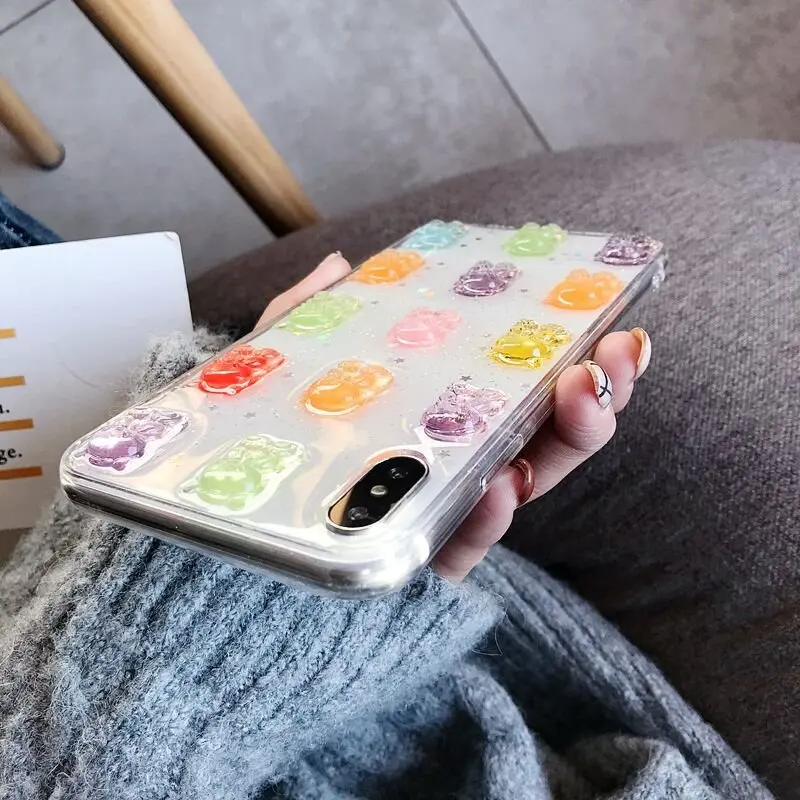 3D Gummy Bear Candy Color Soft Cases for huawei P30 P20 nova3i 2s mate20 pro p30p Glitter TPU Cover for iphone xs max x xr 7 8 6 
3D Gummy Bear Candy Color Soft Cases for huawei P30 P20 nova3i 2s mate20 pro p30p Glitter TPU Cover for iphone xs max x xr 7 8 6