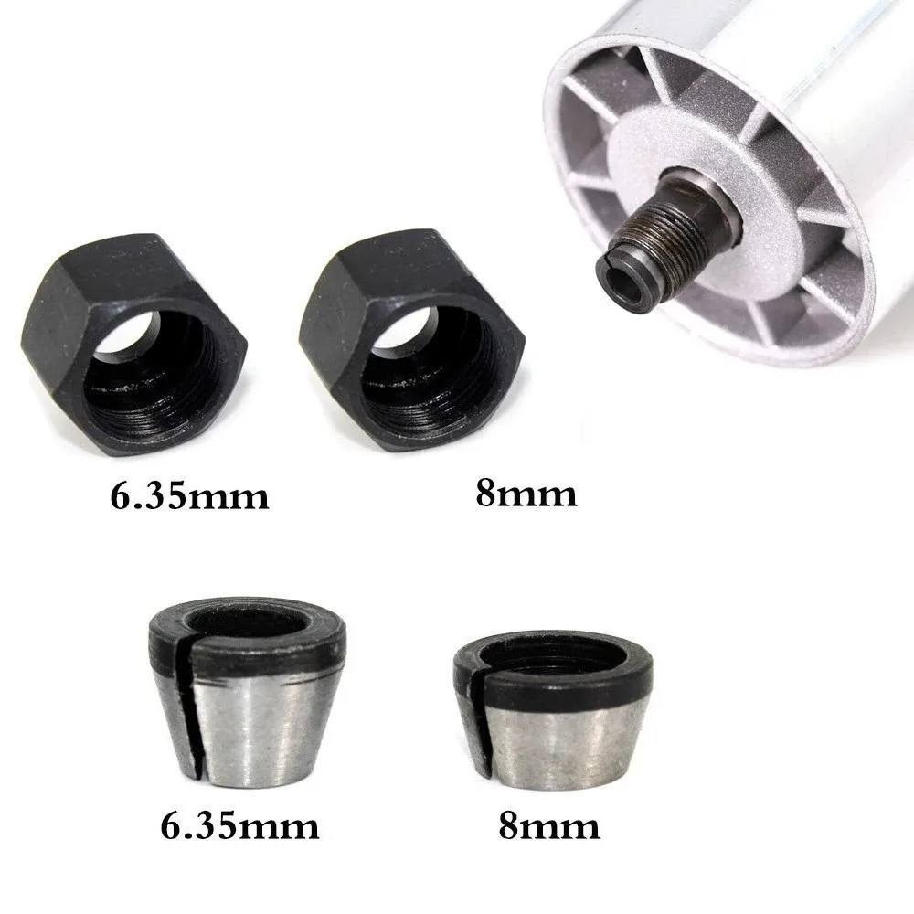 4pcs/set 1/4" 8mm Shank Milling Cutter Collet Chuck & Nut For Electric Woodworking Trimmer Wood Router Engraving Machine
4pcs/set 1/4" 8mm Shank Milling Cutter Collet Chuck & Nut For Electric Woodworking Trimmer Wood Router Engraving Machine