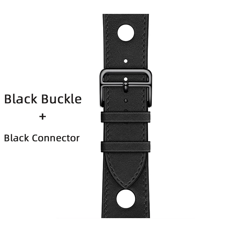 Новый коричневый кожаный браслет Kebitt с одним отверстием для Apple Watch 7 6 Se 5 4 3 2 1