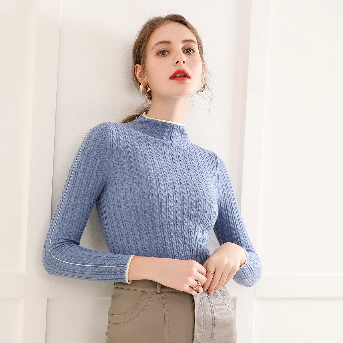 masigoch super fine 100% merino wool sweaters women cable knitted classical warm pullovers
masigoch super fine 100% merino wool sweaters women cable knitted classical warm pullovers