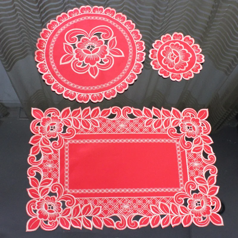 Festival red small cup mat tablecloth, embroidered table mat, vase mat, table lamp mat, flowerpot mat bowl decorative mat
Festival red small cup mat tablecloth, embroidered table mat, vase mat, table lamp mat, flowerpot mat bowl decorative mat
