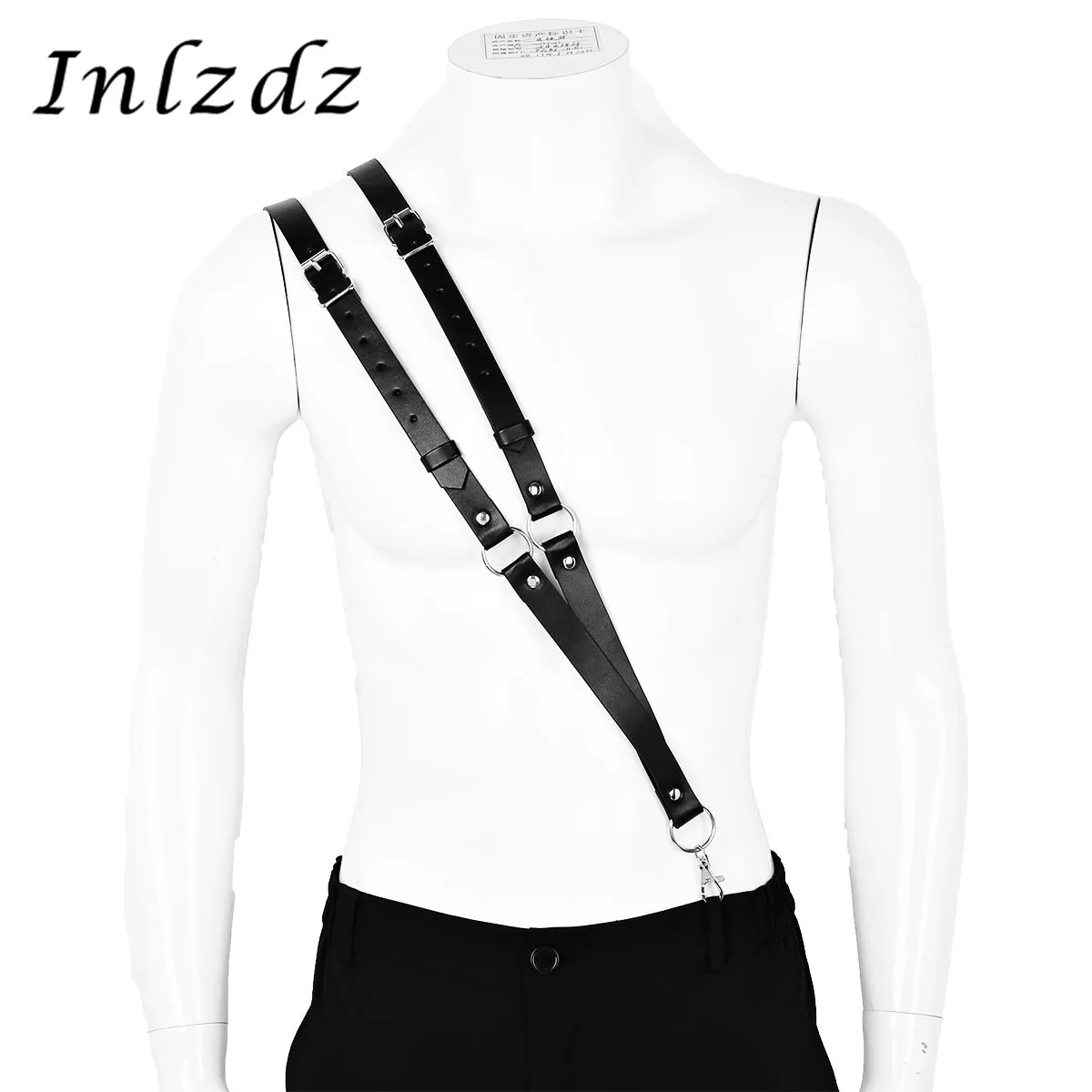 Harness Mens Imitation Leather Double Straps Single-Shoulder Braces Adjustable Suspender Harness Belt with Buckles and O Rings
Harness Mens Imitation Leather Double Straps Single-Shoulder Braces Adjustable Suspender Harness Belt with Buckles and O Rings