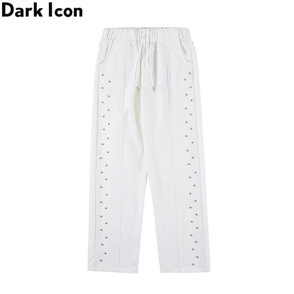Dark Icon Side Rivet Men's Pants Elastic Waist Straight Pants Man Black White
Dark Icon Side Rivet Men's Pants Elastic Waist Straight Pants Man Black White