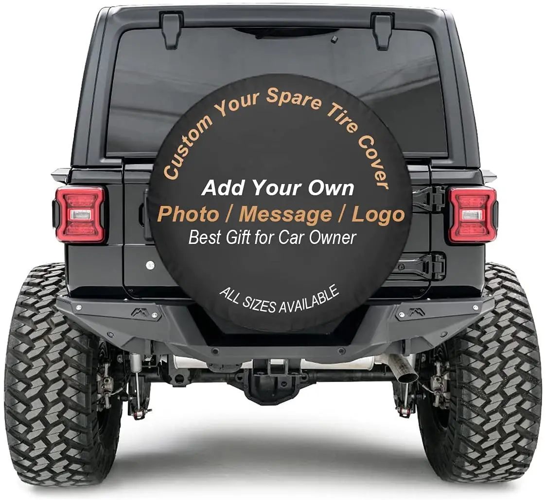 

Custom Spare Tire Covers Add Your Own Personalized Text Image Waterproof Dust-Proof Universal Wheel Tire Protectors