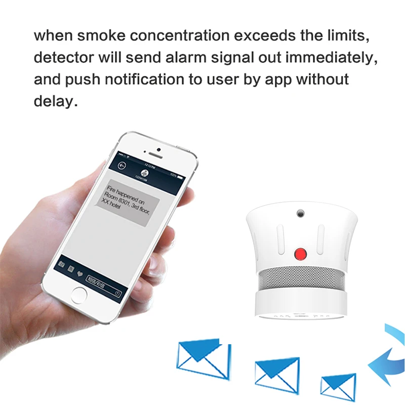 CPVAN Independent Fire Alarm Smoke Detector Home High Sensitivity Safety Protection System Smoke Detector Sensor