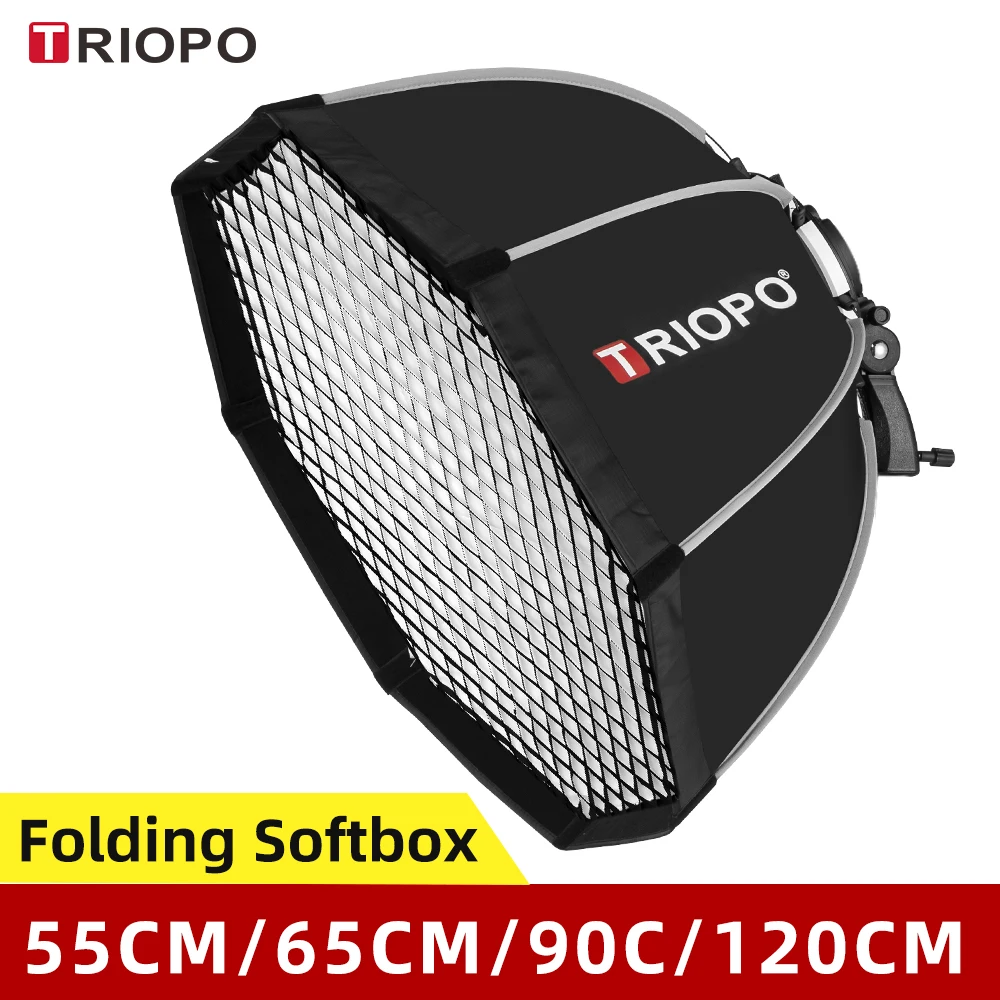 Софтбокс Triopo 55 см 65 90 120 с сотовой сеткой для внешней вспышки софтбокс Canon Godox |