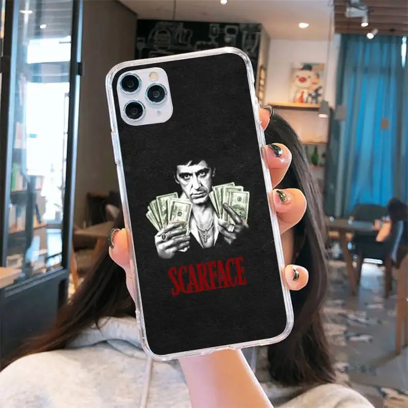 Scarface Tony Montana Phone Case Transparent for iPhone 6 7 8 11 12 s mini pro X XS XR MAX Plus cover funda shell
Scarface Tony Montana Phone Case Transparent for iPhone 6 7 8 11 12 s mini pro X XS XR MAX Plus cover funda shell