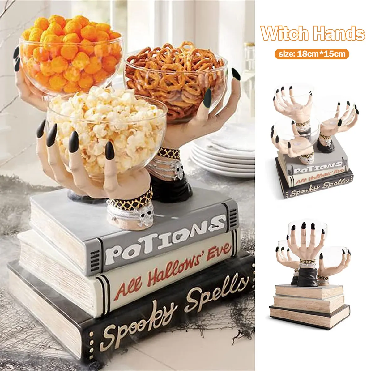 1Pcs Halloween Witch Hand Snack Bowl Resin Tabletop Decoration Snack Basket Candy Fruit Bowl Holder Home Party Decoration Crafts
1Pcs Halloween Witch Hand Snack Bowl Resin Tabletop Decoration Snack Basket Candy Fruit Bowl Holder Home Party Decoration Crafts
