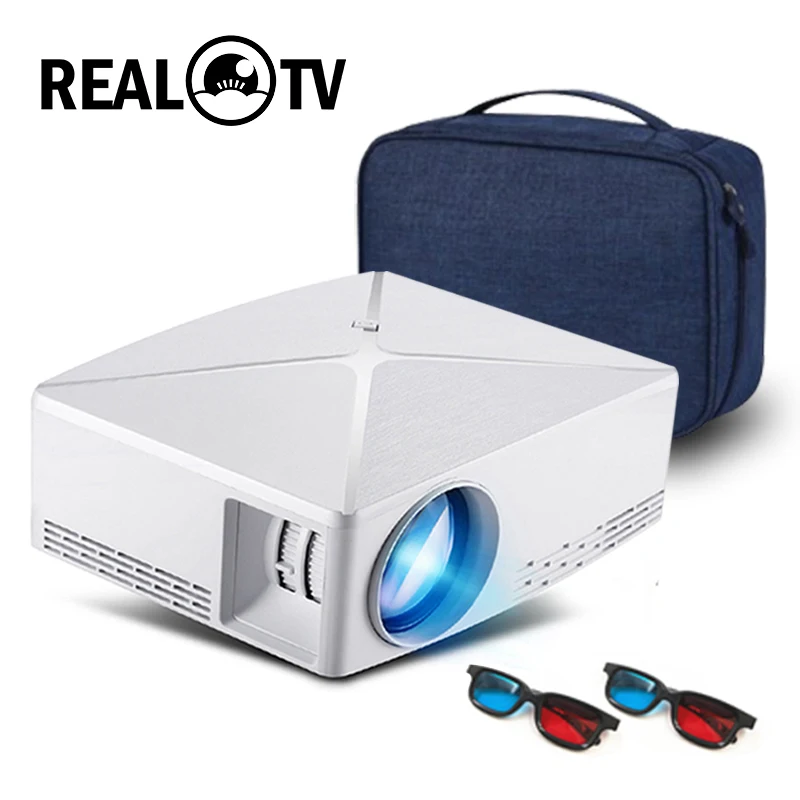REAL TV C80/C80UP LED HD мини проектор Android WIFI портативный USB VGA AV HDMI с подарком|Проекторы для