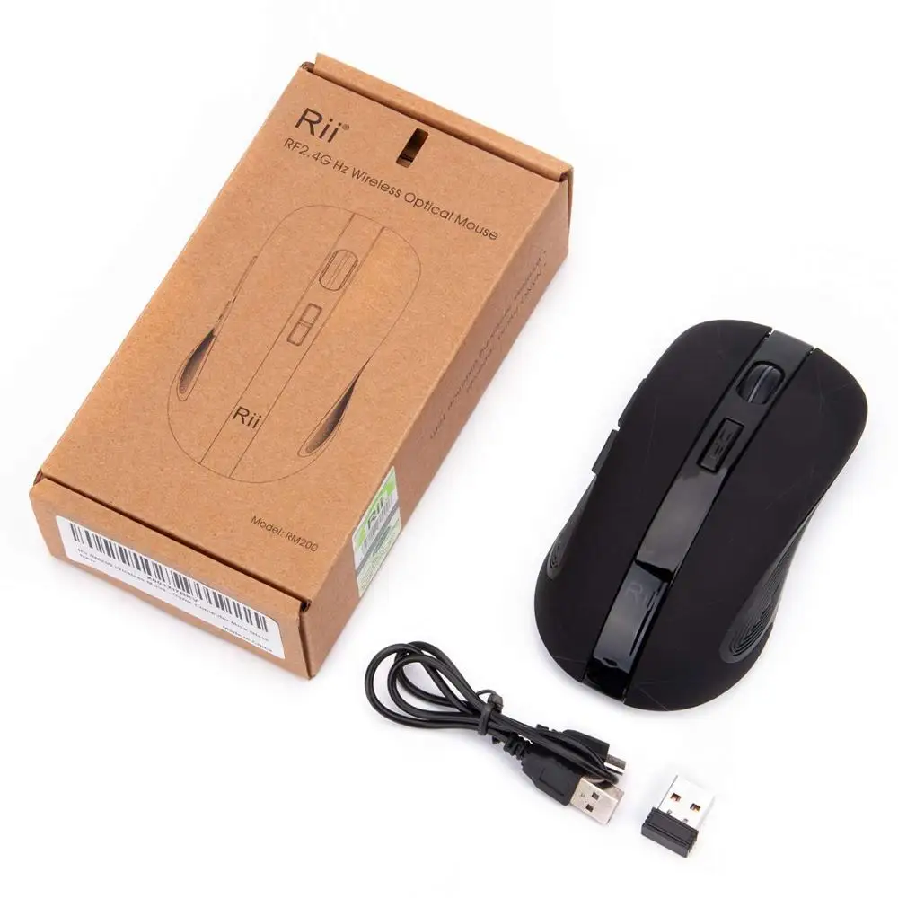 Rii RM200 2.4G Wireless Mouse 5 Buttons Rechargeable Mobile Optical Mouse with USB Nano Receiver,3 Adjustable DPI Levels for PC
Rii RM200 2.4G Wireless Mouse 5 Buttons Rechargeable Mobile Optical Mouse with USB Nano Receiver,3 Adjustable DPI Levels for PC