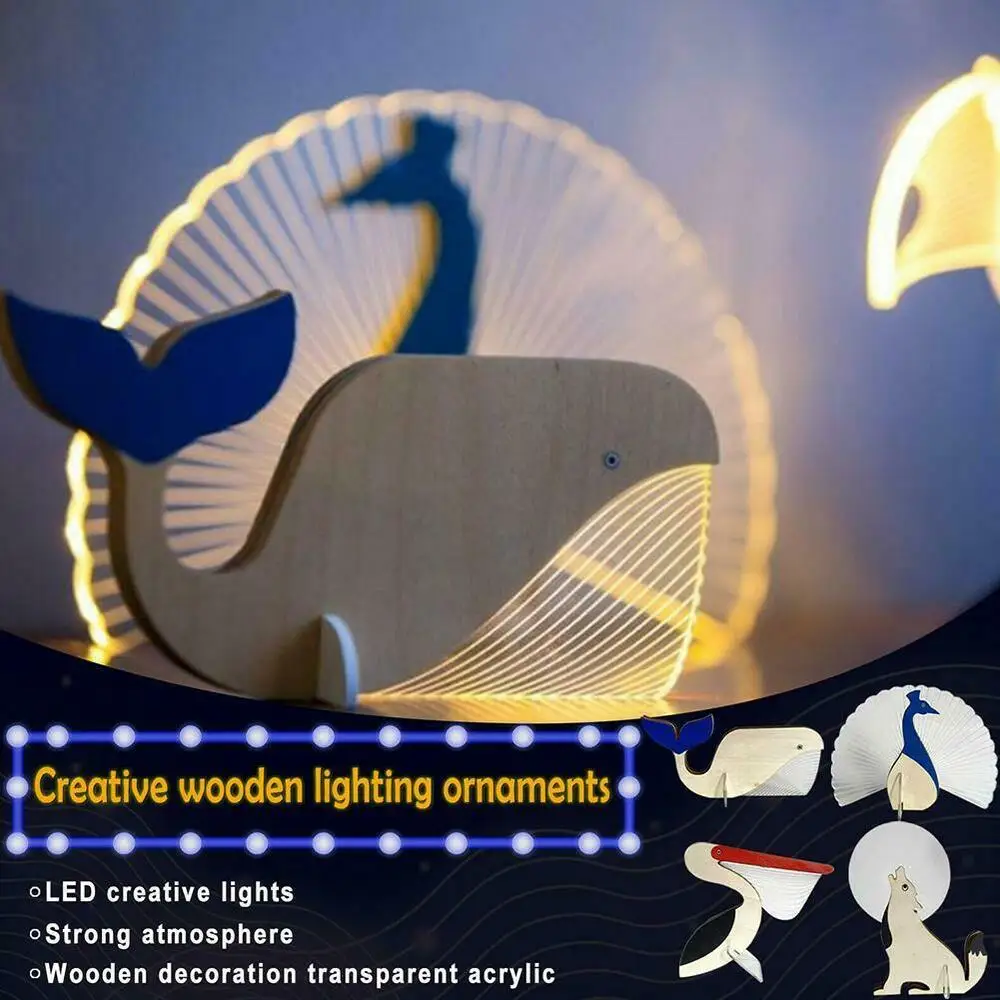 Whale Peacock Wooden Transparent Acrylic Led Decorative Light Pelican Animal Lighting Desktop Art Ornaments Home Bedroom Decor
Whale Peacock Wooden Transparent Acrylic Led Decorative Light Pelican Animal Lighting Desktop Art Ornaments Home Bedroom Decor