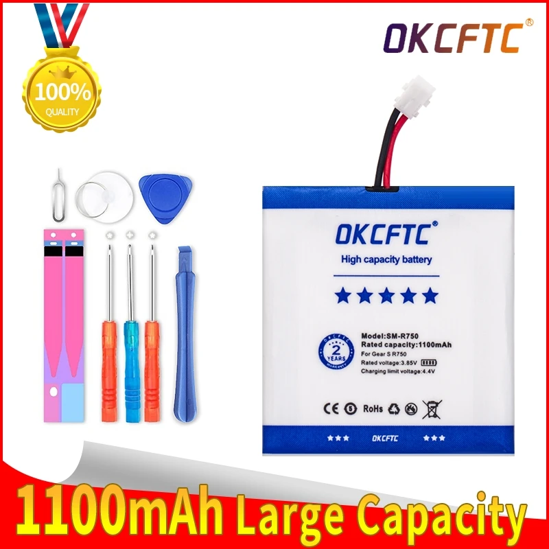 OKCFTC Original Replacement Battery For Samsung Gear S SM-R750 R750 Smart Watch Authentic batteries 1100mAh
OKCFTC Original Replacement Battery For Samsung Gear S SM-R750 R750 Smart Watch Authentic batteries 1100mAh