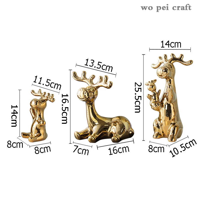 Golden Deer Ceramic Statue 3pcs/set Quality Porcelain Crafts Desk Decor Ornaments Animal Figurines Home Decoration Modern
Golden Deer Ceramic Statue 3pcs/set Quality Porcelain Crafts Desk Decor Ornaments Animal Figurines Home Decoration Modern