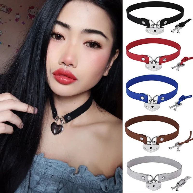 Punk Sexy Gothic Pu Leather Goth Heart Cross Choker Necklace on Neck Round Collar Necklaces Women Jewelry 
Punk Sexy Gothic Pu Leather Goth Heart Cross Choker Necklace on Neck Round Collar Necklaces Women Jewelry