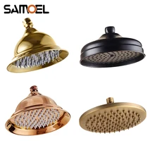 8 inch Classic Antique Brass Rainfall Shower head 8 Black Rose Gold Round Showerhead with Copper Nozzle SH112