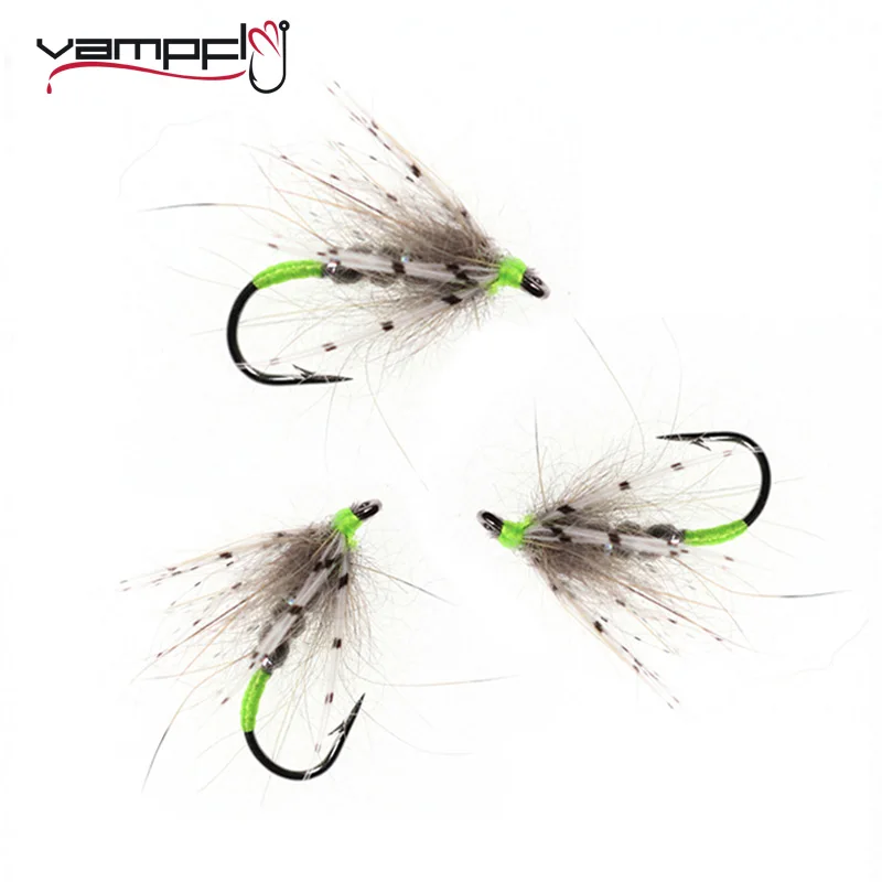 Vamfly 8 шт. размер #12 Tenkara Nymph для ловли форели зеленая мягкая форель мухи | Спорт и