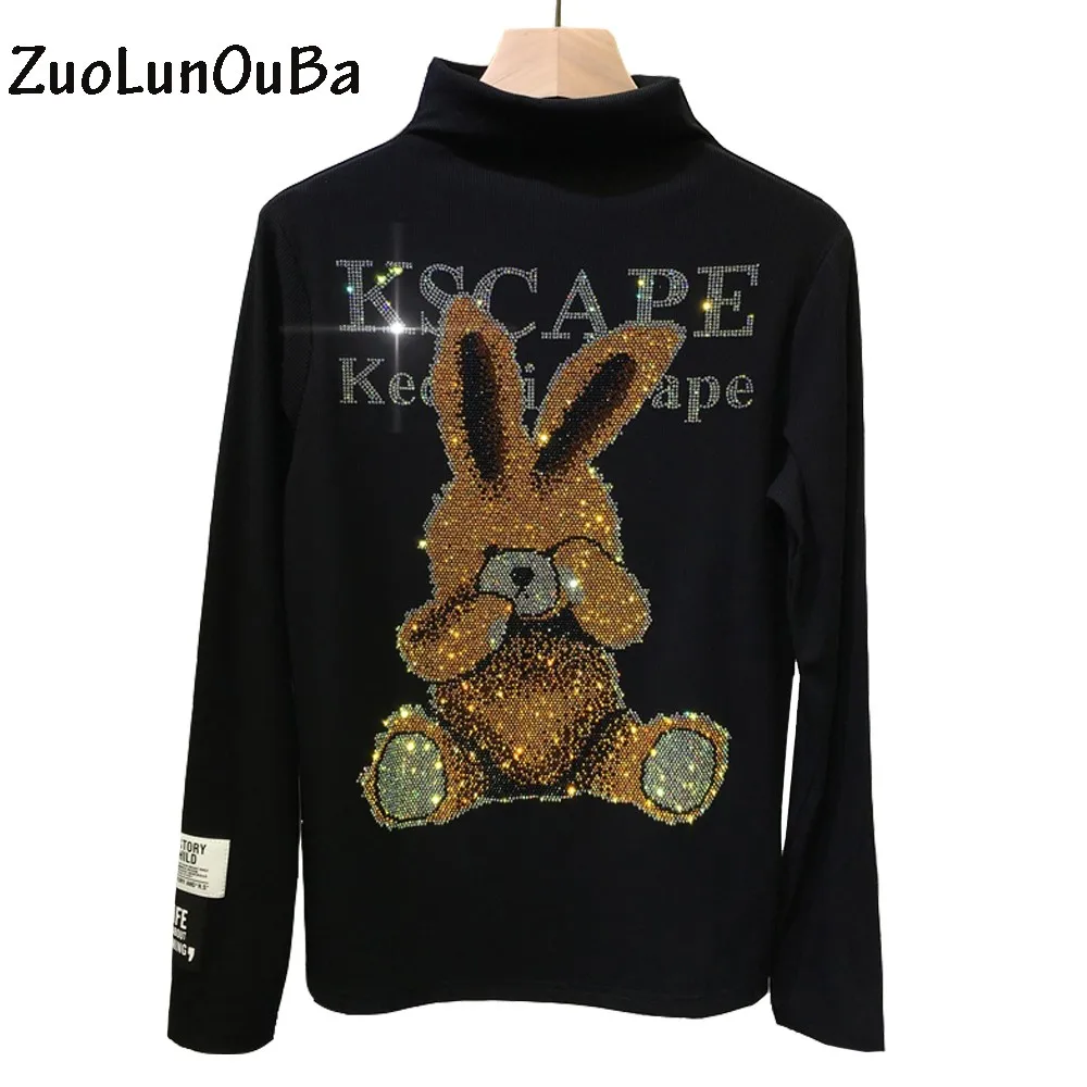ZuoLunOuBa New Winter Sweater Women's Black Heavy Industry Hot Drilling Cute Rabbit Pullover Long Sleeve Half High Neck Sweater
ZuoLunOuBa New Winter Sweater Women's Black Heavy Industry Hot Drilling Cute Rabbit Pullover Long Sleeve Half High Neck Sweater