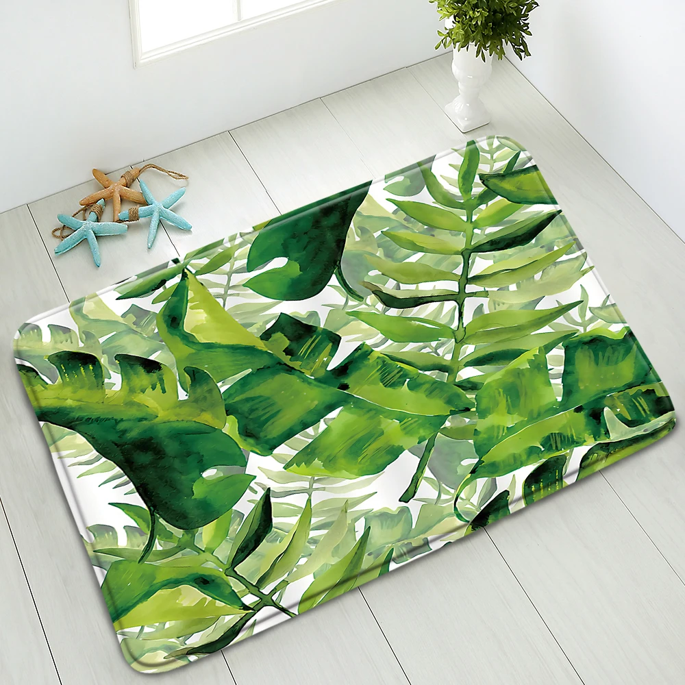 Bathroom Non-Slip Mat Tropical Green Leaves Plants Kitchen Bedroom Living Room Doormat Rug Flannel Washable Carpet Home Decor
Bathroom Non-Slip Mat Tropical Green Leaves Plants Kitchen Bedroom Living Room Doormat Rug Flannel Washable Carpet Home Decor