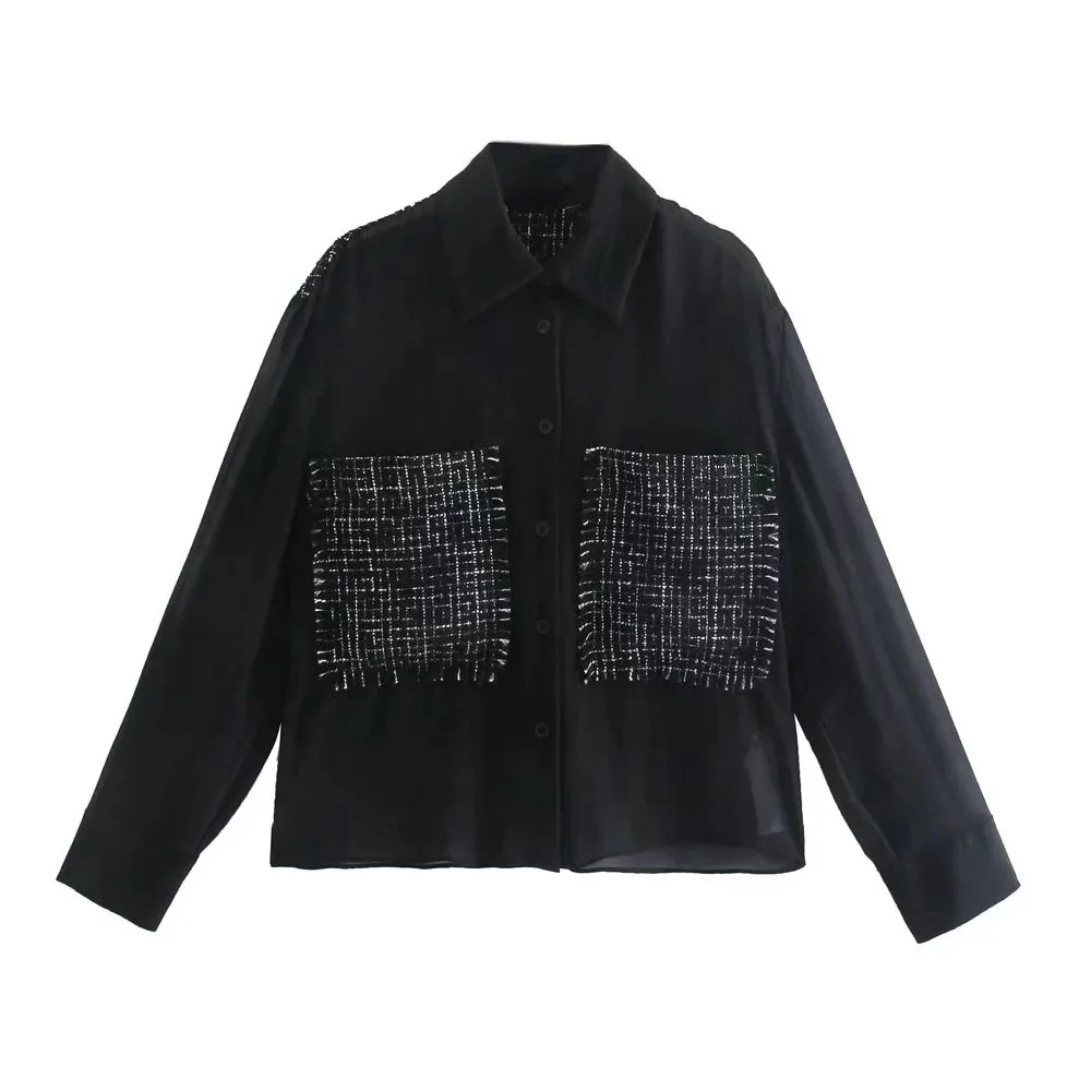 DYLQFS 2021 Women Vintage Tweed Patchwork Office Lady Slim Shirt Female Streetwears Casual Single-Breasted Thin Shirt Chic Top
DYLQFS 2021 Women Vintage Tweed Patchwork Office Lady Slim Shirt Female Streetwears Casual Single-Breasted Thin Shirt Chic Top
