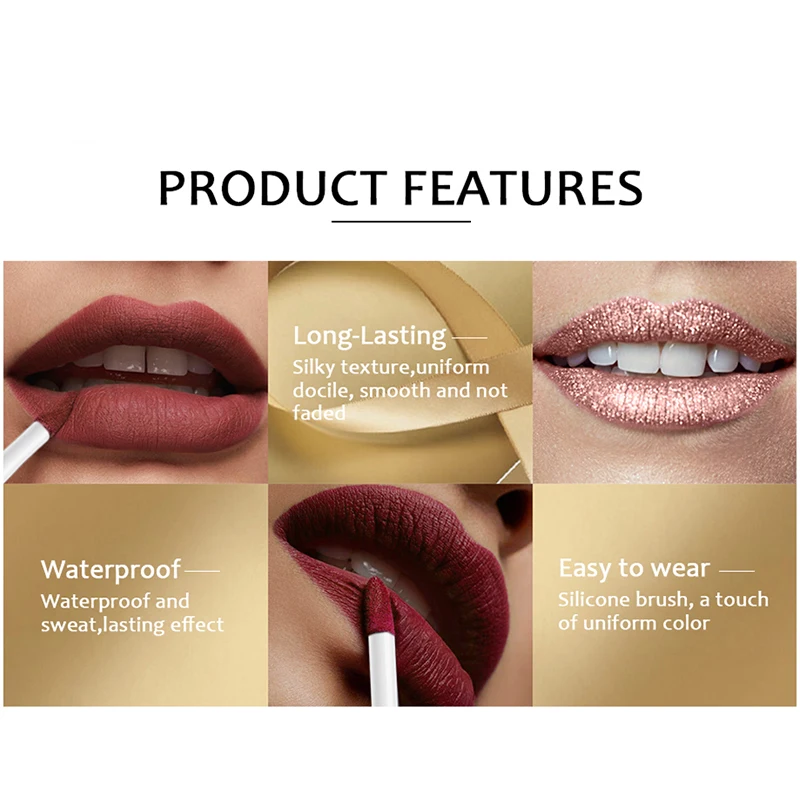 6pcs/set Lips Makeup Matte Liquid Lipstick Set Lipgloss Easy To Apply Long-lasting Waterproof 6 Colors M88
6pcs/set Lips Makeup Matte Liquid Lipstick Set Lipgloss Easy To Apply Long-lasting Waterproof 6 Colors M88