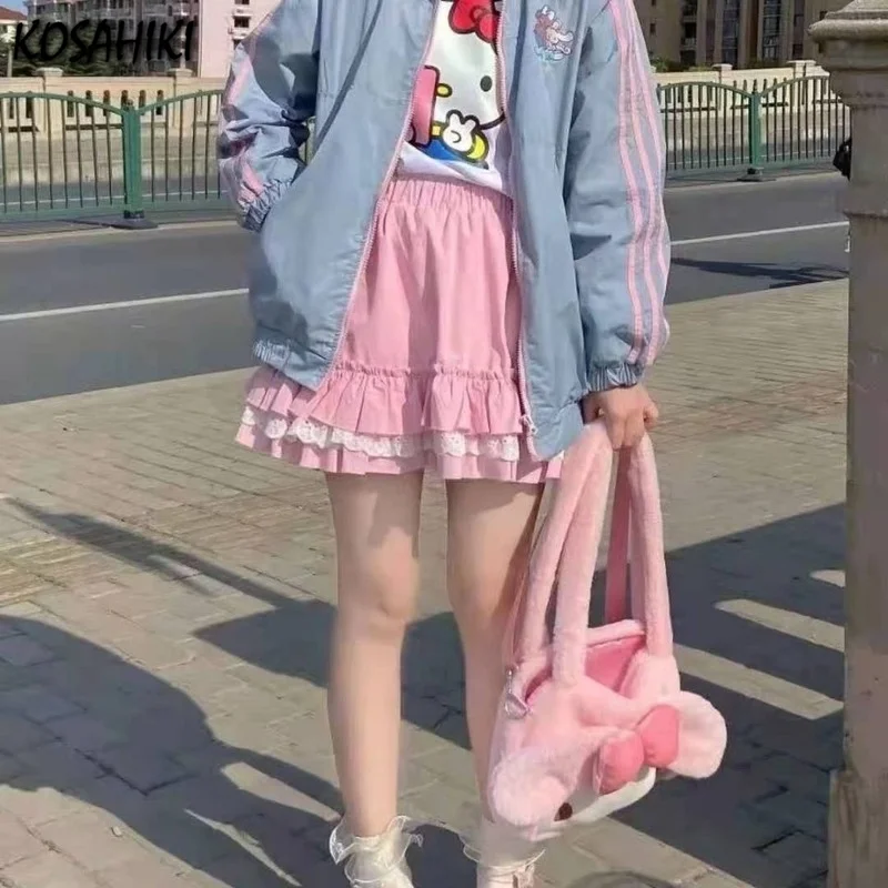 KOSAHIKI High Waist Mini Skirt Japanses Cute Sweet Faldas Mujer Moda 2021 Pink Lace Patch Pleated Skirts Women Summer Saia
KOSAHIKI High Waist Mini Skirt Japanses Cute Sweet Faldas Mujer Moda 2021 Pink Lace Patch Pleated Skirts Women Summer Saia