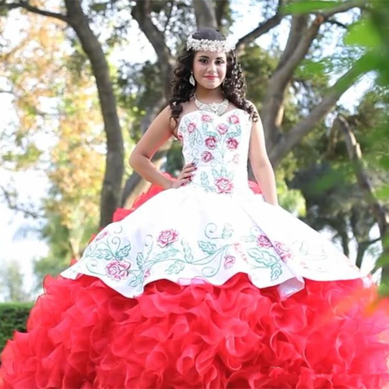 BM Red Embroidery Quinceanera Dresses Ball Gown Bead Sweet 16 Dress Back Prom Party Gown Debutante Vestidos De 15 Anos BM335
BM Red Embroidery Quinceanera Dresses Ball Gown Bead Sweet 16 Dress Back Prom Party Gown Debutante Vestidos De 15 Anos BM335