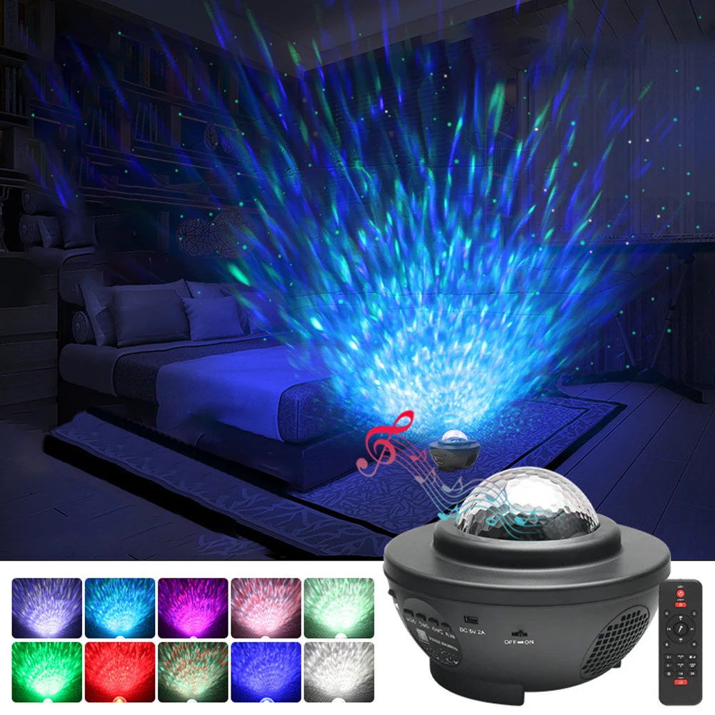 LED Star Projector Night Light Galaxy Starry Night Lamp Ocean Wave Music Player Remote Star Rotating LED Light Kid Bedroom Lamp
LED Star Projector Night Light Galaxy Starry Night Lamp Ocean Wave Music Player Remote Star Rotating LED Light Kid Bedroom Lamp