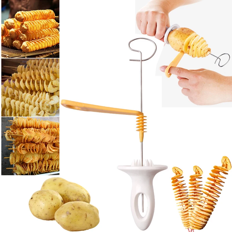 3 string Rotate Potato Slicer Stainless Steel +Plastic Twisted Potato Slice Cutter Spiral DIY Manual Creative Kitchen Gadgets
3 string Rotate Potato Slicer Stainless Steel +Plastic Twisted Potato Slice Cutter Spiral DIY Manual Creative Kitchen Gadgets