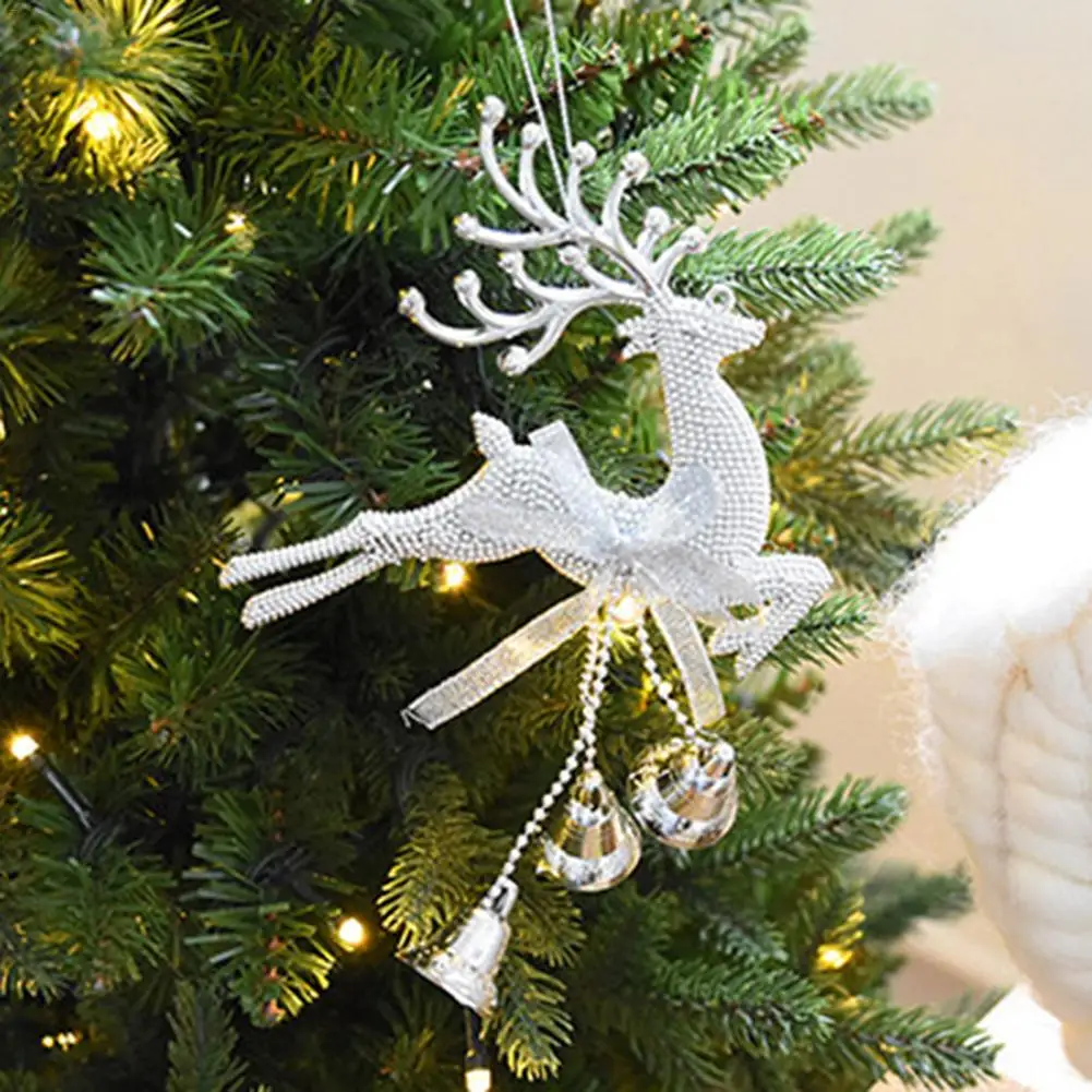 

Merry Christmas Decorations Silver Gold Xmas Baubles Chital Christmas Tree Ornament Reindeer Party Decor Hanging