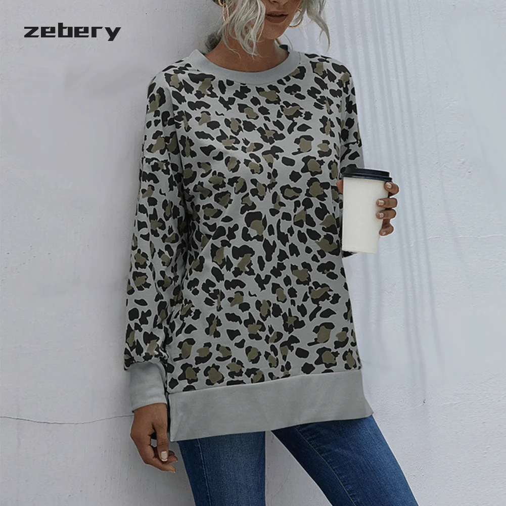 Casual Autumn Gray Polyester Round NeckNew Style Fashion Ladies Sweatshirts Round Neck Leopard Long Sleeve Women's Sweatshirts
Casual Autumn Gray Polyester Round NeckNew Style Fashion Ladies Sweatshirts Round Neck Leopard Long Sleeve Women's Sweatshirts