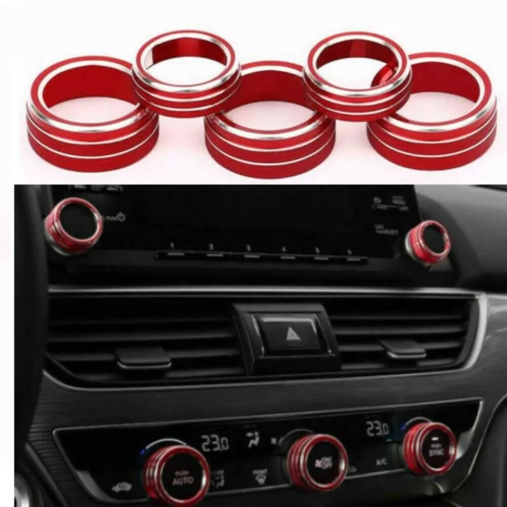 5PCS Car Styling Dashboard Air Condition Audio Button Cover Knob Ring Circle Fit For Honda Accord 2018-2020 New Car Accessories
5PCS Car Styling Dashboard Air Condition Audio Button Cover Knob Ring Circle Fit For Honda Accord 2018-2020 New Car Accessories