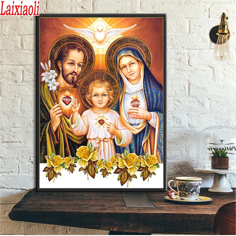 

5D DIY Diamond Painting Religious Icon Diamond Embroidery Sale Jesus baby Mary Family Full Square Round Drill Cross Stitch Gift